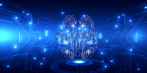 科技大腦信息技術(shù)藍(lán)色背景